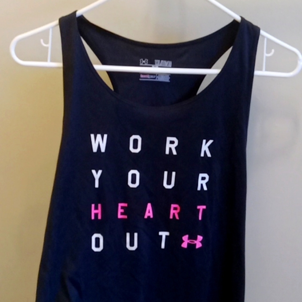 Underarmor "Work Your Heart Out" razorback tank